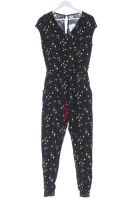 ALPRAUSCH Langer Jumpsuit Damen Hose Gr. DE 34 schwarz-wollweiß-khaki