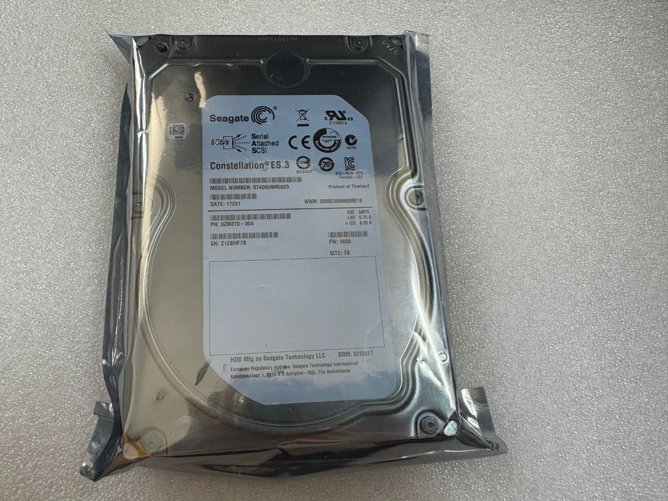 Seagate  ST4000NM0023  CONSTELLATION 4TB 7200RPM 6Gbps 3.5" SAS HDD Hard Drive - Image 2 of 4