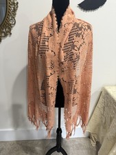 Gorgeous Vintage Peachy Salmon Acrylic Scarf