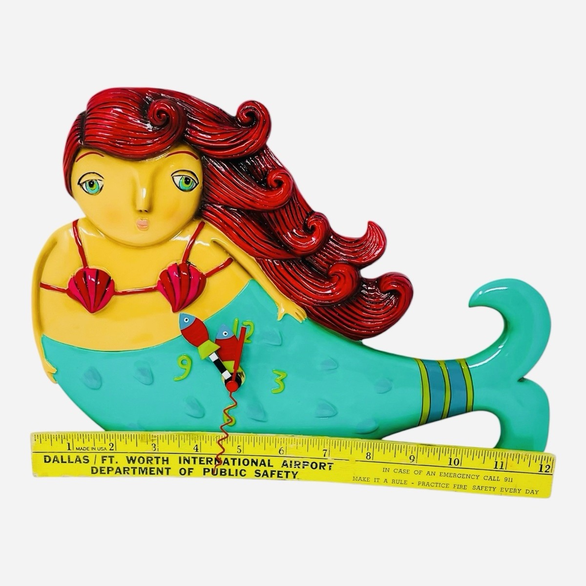 Allen Designs Ruby Whimsical Mermaid Pendulum Wall Clock | eBay