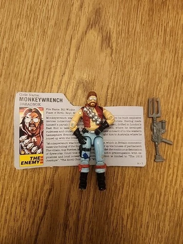 GI Joe Monkey Wrench 1986 v1 *COMPLETE w/File Card, Excellent!* VTG Monkeywrench