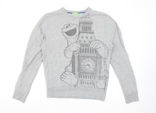 Womens UK Size M Sesame Street Grey Pullover Sweatshirt