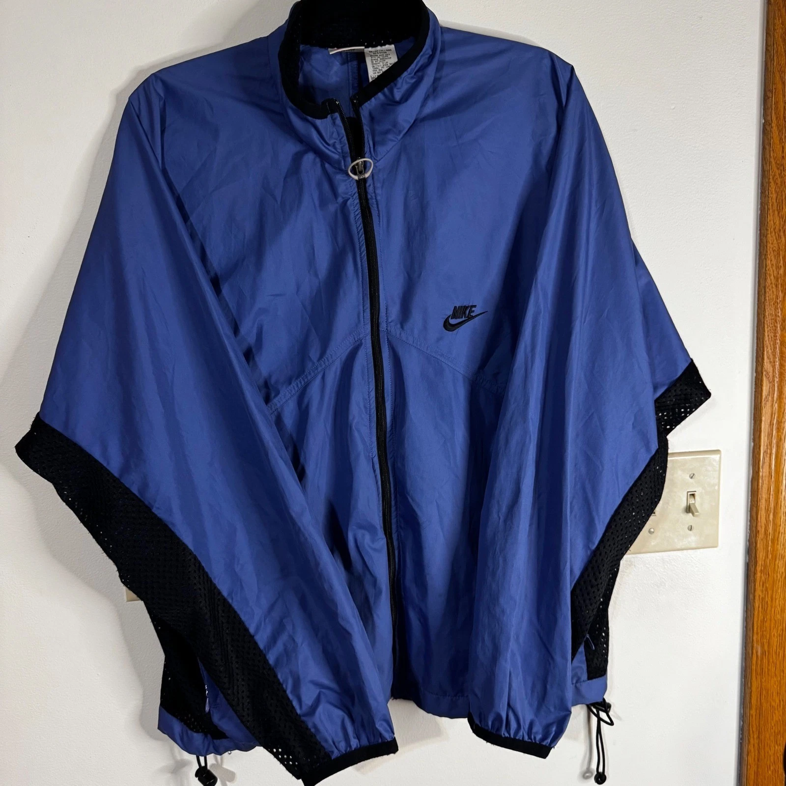 Nike Windbreaker Jacket Men's Full Zip Royal Blue Mesh Lightweight Casual Med