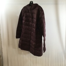 Amazon Essentials Womens Burgundy Full Zip Hooded Puffer Jacket Size Xl