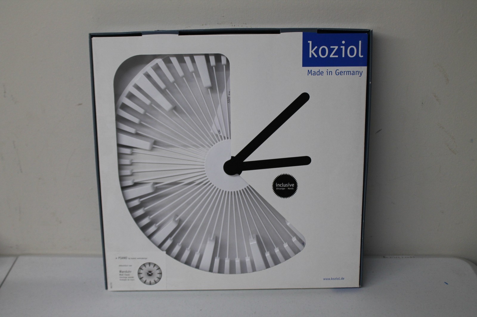 Koziol Piano Musical Instrument Design Wall Clock Home Decor Colors Black White
