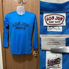 Ron Jon Surf Shop Rash Guard Cozumel Unisex Small Long Sleeve w/Print Blue