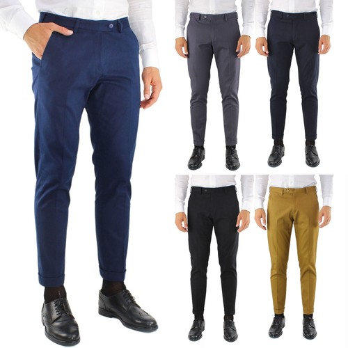 Pantaloni Uomo Eleganti Invernali Cotone Caldo Slim Fit Made in Italy | eBay