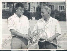1931 Chicago Maroons Football Coach Amos Alonzo Stagg & Son Paul Press Photo