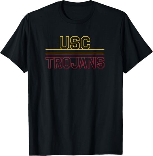 USC Trojans Stack Block Logo Gold Cardinal T-Shirt