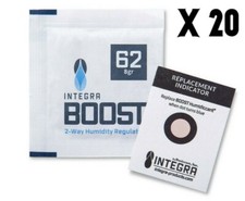 INTEGRA BOOST 62% RH 8 GRAM HUMIDIPAK 20 X PACK 2-WAY HUMIDITY CONTROL 8g BOVEDE