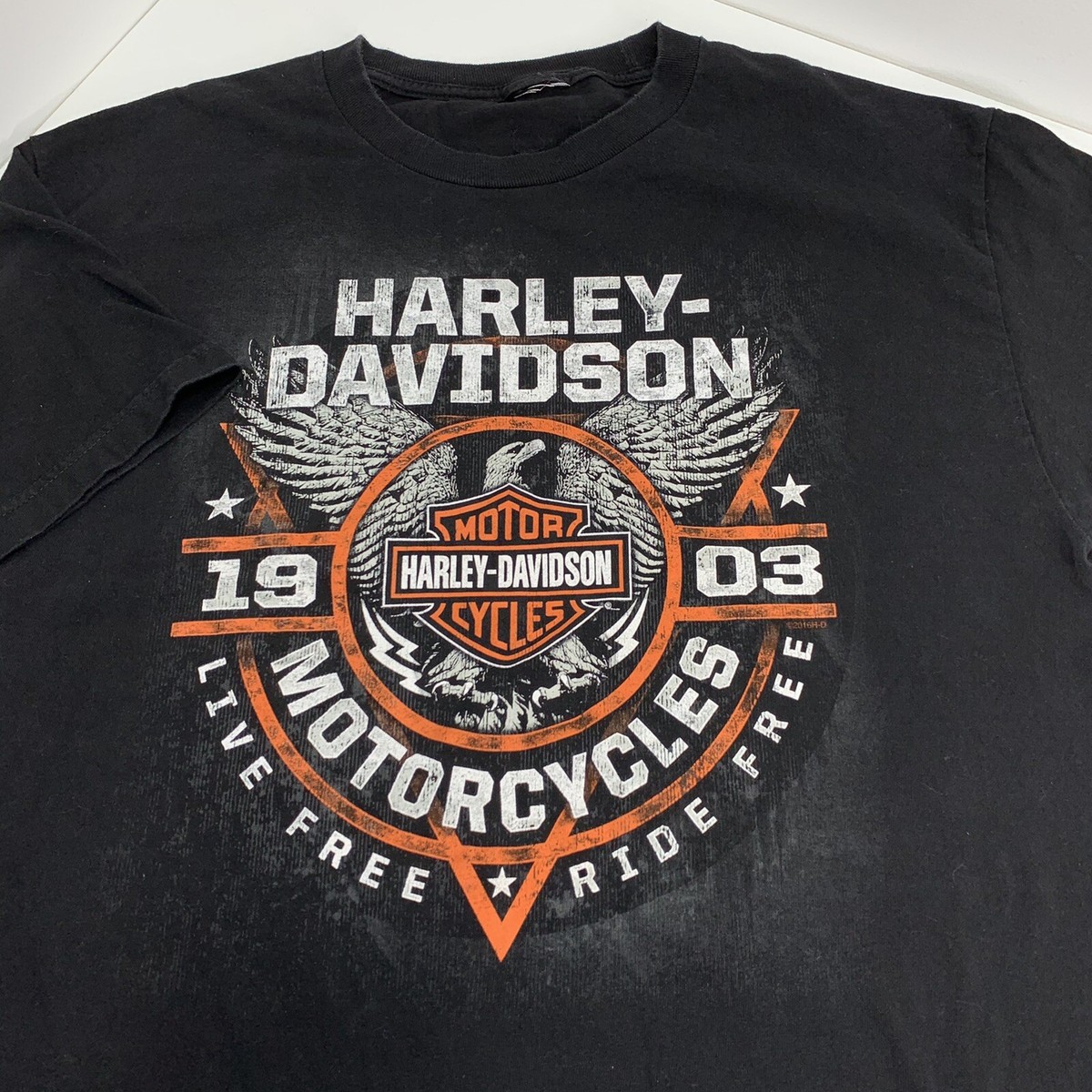 えーりーさん専用⭐︎Harley Davidson ⭐︎ Harley Davidson Live Free Ride Free black T-Shirt Men's