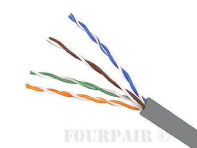 CAT6 CMR Riser Ethernet Cable Grey 1000FT (NO SPLINE) 550MHz 23 AWG Bare Copper