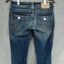 Y2K True Religion Low Waist Julie Womens Blue Jeans Size 24 VTG RARE 26/32