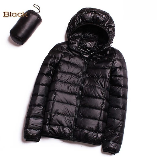 Womens Packable Ultralight Duck Down Jacket Puffer Parka Hooded Coats PLUS SIZE - Picture 11 of 26