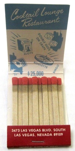 Holiday Casino Las Vegas Nevada Vintage Matchbook Unused Unstruck - Picture 2 of 3