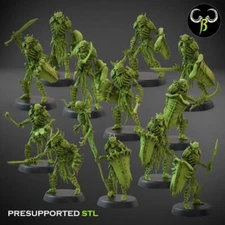 BoneGuard Shield Squad by Clay Beast Creations | Tabletop RPG Miniature Figures