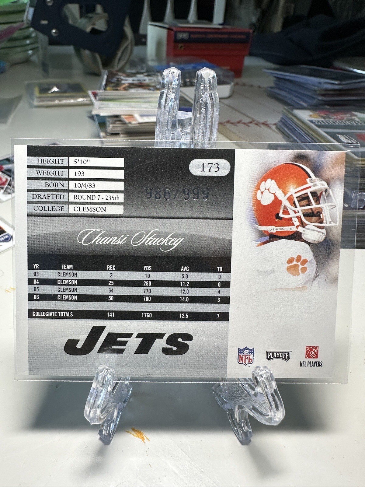 2007 Playoff Prestige Draft Picks Light Blue #173 Chansi Stuckey/999 - Picture 2 of 2