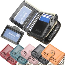 Women Mini Wallet Leather Coin Purse Credit Card Zipper Bifold Vintage Wallet