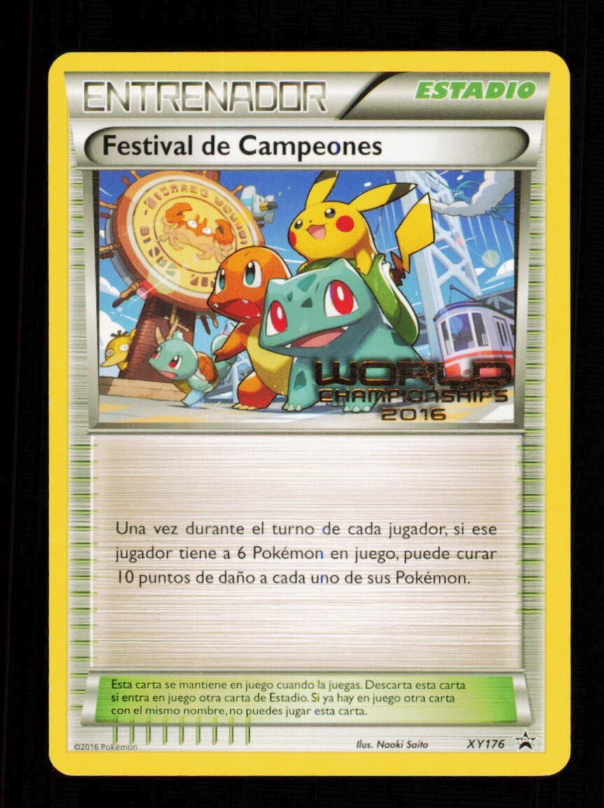 Pokemon Card Champions Festival SPANISH XY176 World Championships Promo LP 2016