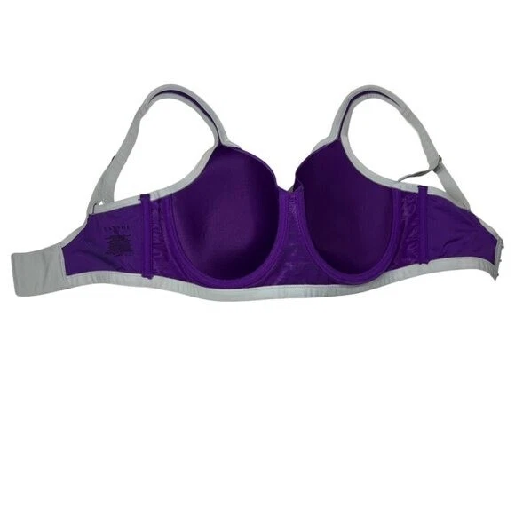 Sujetador deportivo convertible con aros Natori púrpura y blanco Yogi para mujer talla 32DD Foto 3 de 4