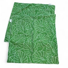 NYBG Throw pillow EURO covers 25" x 25" Monstera leaves Green zip