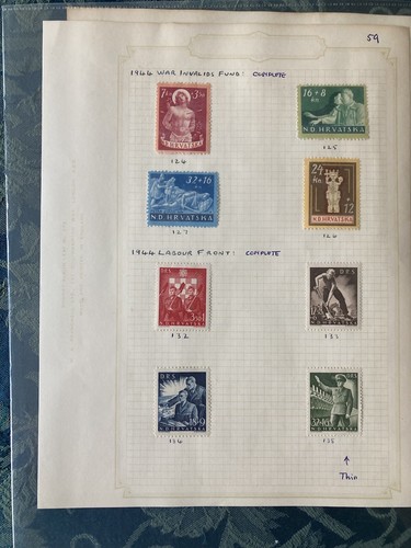 CROATIA STAMPS 1941-1943 on 18 Old Album Pages - Picture 7 of 18