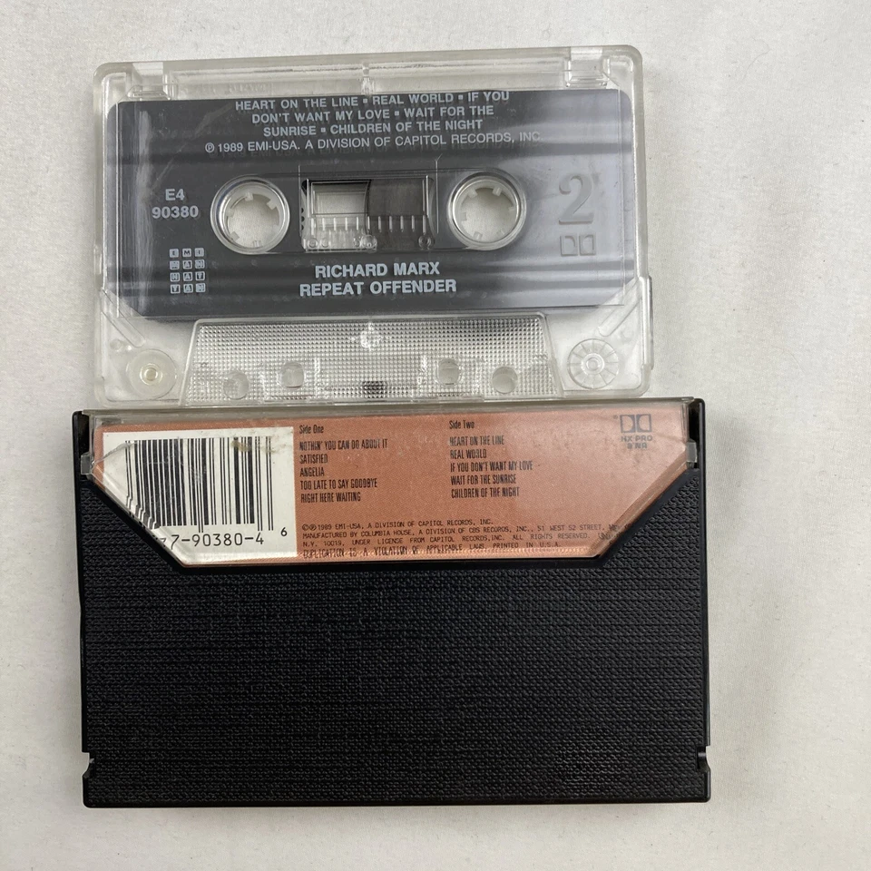 Richard Marx - Repeat Offender Cassette Tape 80s Pop Rock - Imagem 2 de 2