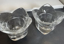 2 Vintage The Tuscany Collection 24% Lead Crystal “Tuscany Tulip Clear” Votive