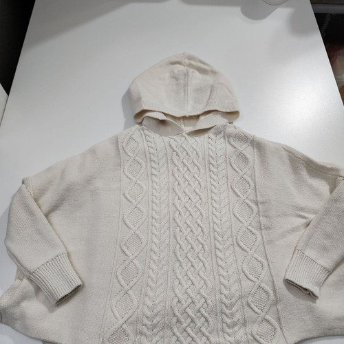 Girls GAP Cream Color Cable Knit Dress, Hooded Poncho, and Leggings Size S - Picture 11 of 12