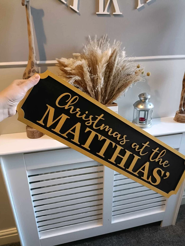 Christmas at the Surname's | Street sign 3D look | personalised wall mount |gift - Image 3 of 4