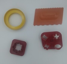 vintage cake decorating, biscuit cutting, decorating Tupperware tools