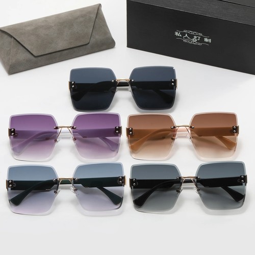 Gafas de sol cuadradas sin montura de moda retro de gran tamaño para mujer estilo vintage - Imagen 3 de 9