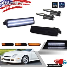 For 1997-2001 Honda Prelude Smoke Lens SWITCHBACK LED Signal DRL Lights Set of 2