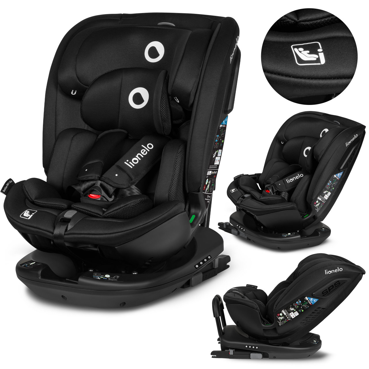 Seggiolino Lionelo Bastiaan RWF i-Size 0-36 kg ISOFIX 360° seggiolino auto...