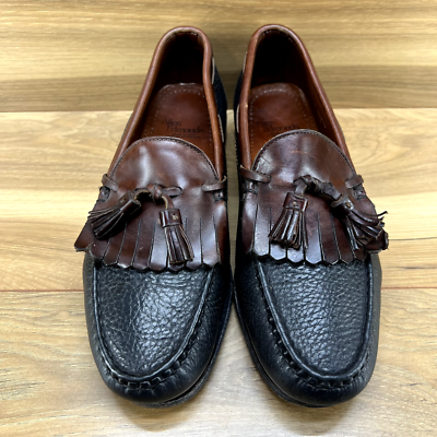 Allen Edmonds Mens 9.5 D Nashua Black Brown Kiltie Tassel  display picture 2
