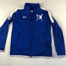 Under Armour Shirt Youth XL YXL Blue Long Sleeve 1/4 Zip Baseball Pullover Loose