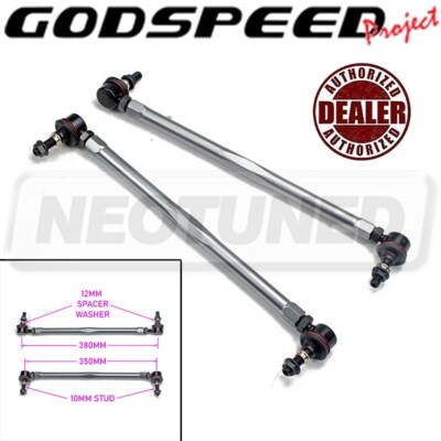 GODSPEED UNIVERSAL ADJUSTABLE SWAY BAR END LINKS STUD 2 STUD 350MM-380MM