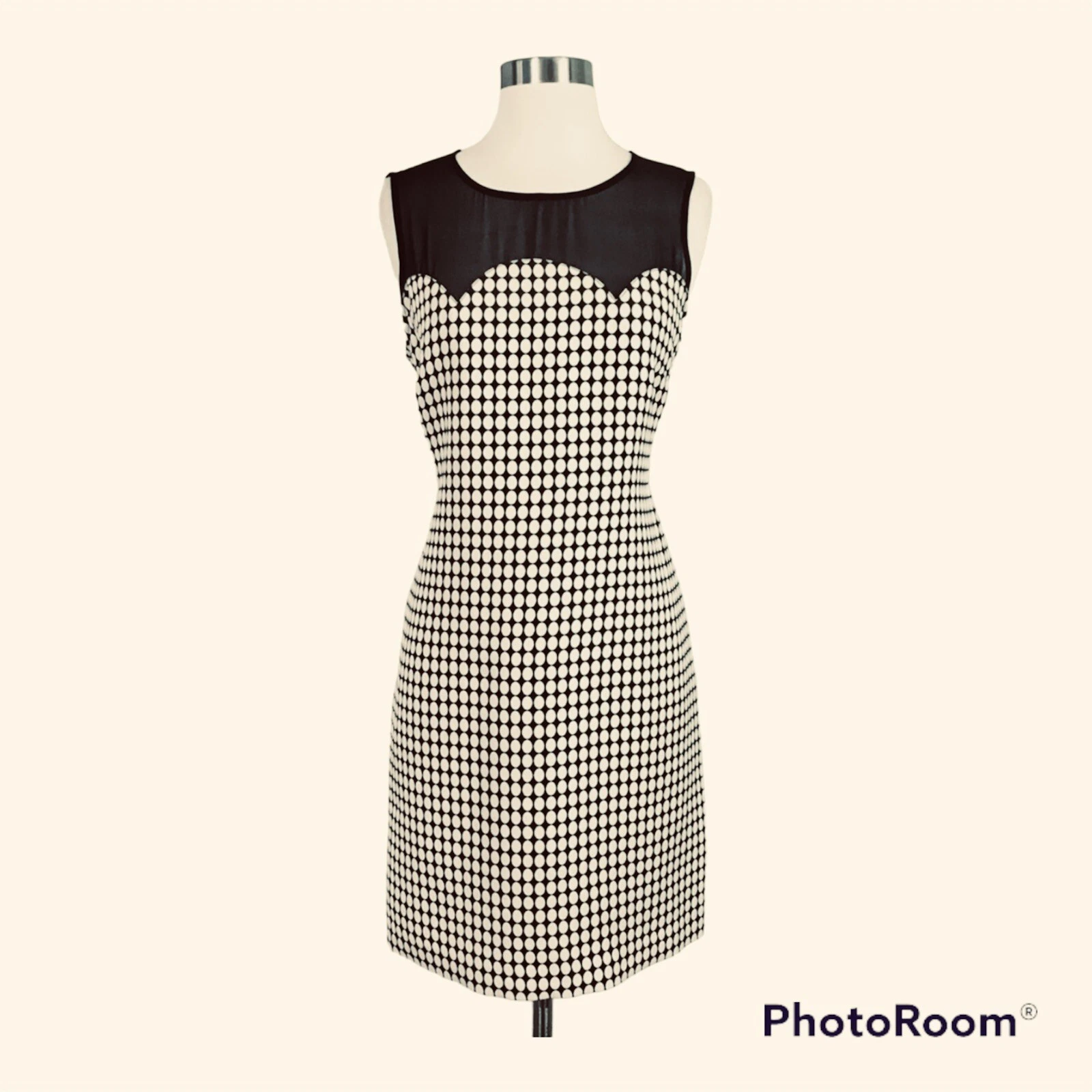 Abito donna MICHAEL KORS taglia 10 avorio pois maglia nera ottime condizioni