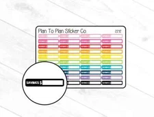 2212~~Savings Transfer Tracker Planner Stickers