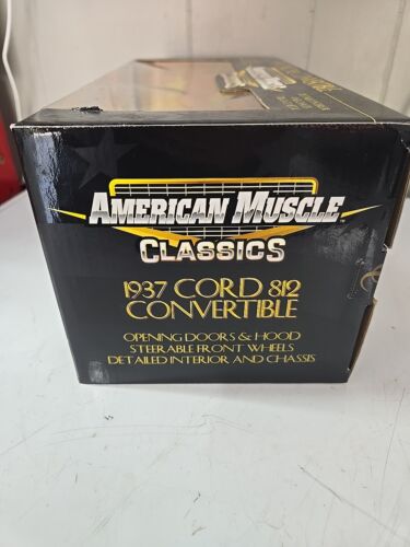 American Muscle 1937 CORD 812 CONVERTIBLE BLACK 1:18 ERTL OPENING HOOD & DOORS - Picture 3 of 4