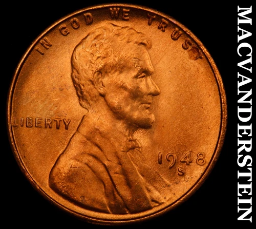 1948-S Lincoln Cent- Red- Choice Gem Brilliant Uncirculated++++ Luster #J3236