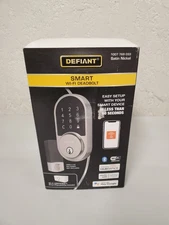 *New* Defiant Round Satin Nickel Electronic WiFi Deadbolt Powered by Hubspace