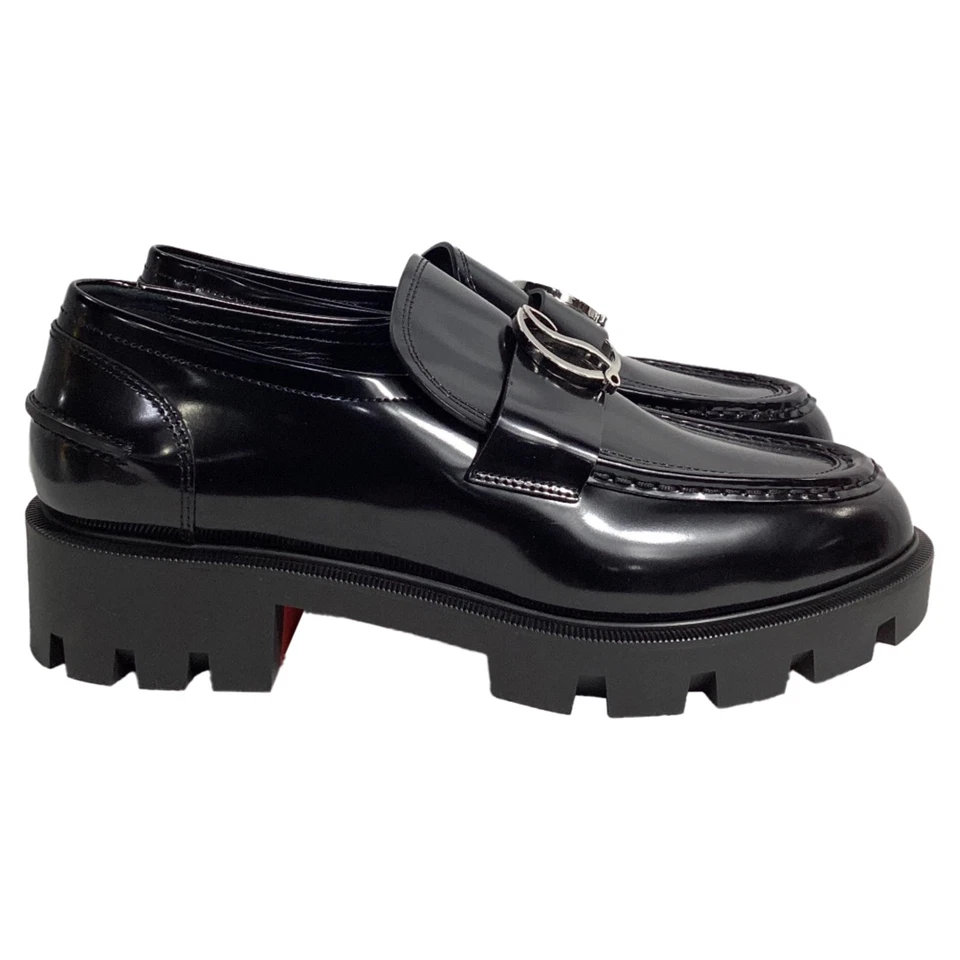 Mocasines Christian Louboutin Cl Moc en cuero de becerro para mujer negros talla 39