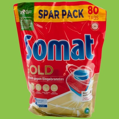 Somat GOLD Dishwasher Tabs 1 x 80 Tabs Fast Dissolving - Dishwashing Tabs