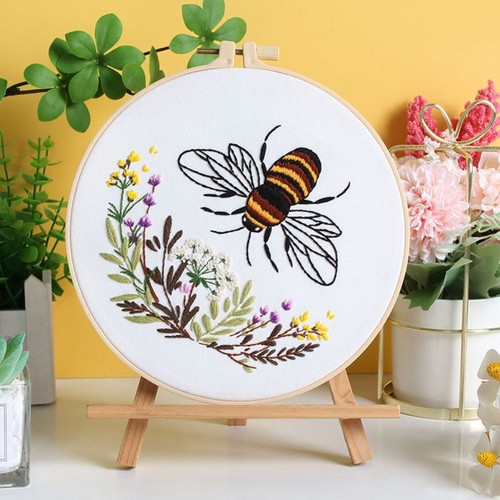 Colorful Honeybee Flower Embroidery Kit DIY Embroidery Set Beginner - Picture 6 of 9