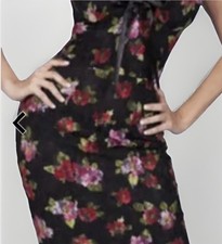 Bettie Page by Tatyana Lace Black Roses Midi Wiggle Pin-up Dress XL -Made In USA