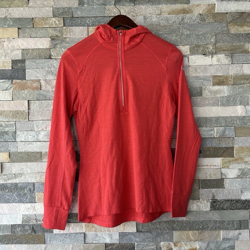 Icebreaker Merino Wool GT Hoodie 1/4 Zip Performance Stretch Base Layer Womans S