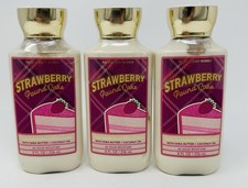 STRAWBERRY POUND CAKE BATH BODY WORKS HAND CREAM BODY LOTION 8 OZ LOT OF 3