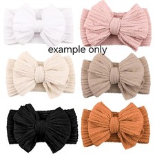 6 Pack Baby Headbands, Nylon Baby Girl Bows Headbands Soft Stretchy