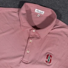 Peter Millar Polo Shirt Mens XL Red Striped Summer Comfort Stretch Golf Stanford